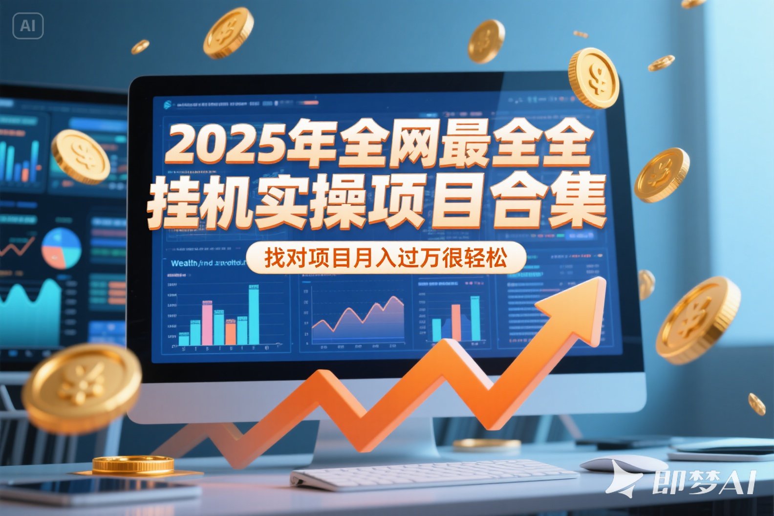 2025年挂机实操项目实操演练，挂机类型，AI直播类型，轻资产创业类型…摄影摄像(图1)