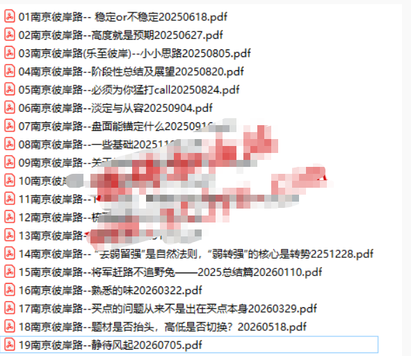 南京彼岸路--其他文章合集19篇202506-202607(弱转强 预期 盘面锚定)